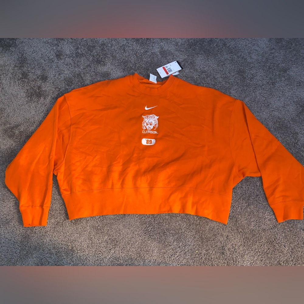 NWT Nike Orange Clemson Crewneck (size L)